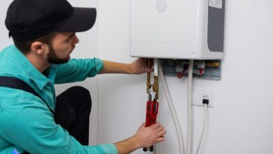 water heater expansion tank installed on residential hot water heater cold inlet line