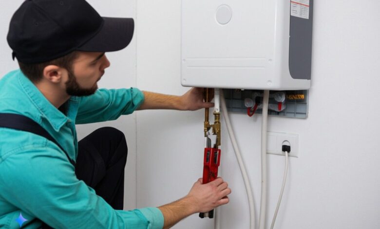 water heater expansion tank installed on residential hot water heater cold inlet line