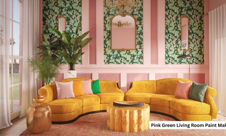 Pink Green Living Room Paint Makeover