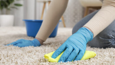 Wet carpet after water leak inside home