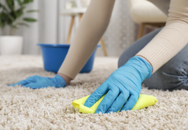 Wet carpet after water leak inside home