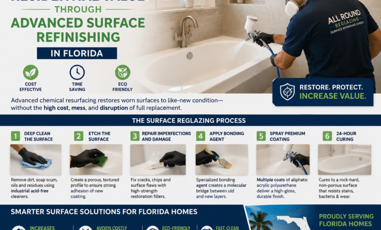 Professional technician applying advanced spray reglazing coating on a bathroom tub to restore surface finish
