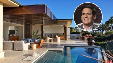 Mark Cuban's luxury mansion in Preston Hollow Dallas Texas featuring French château architecture and expansive landscaped grounds.