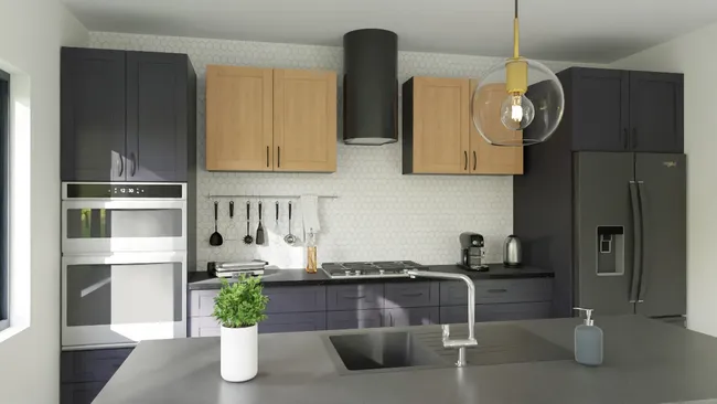 Invisible kitchen design with concealed appliances, handleless cabinetry, and a minimalist aesthetic blending seamlessly into open-plan living